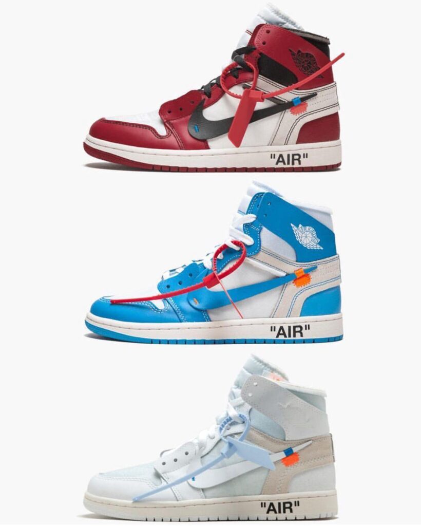 Sneaker collaboration between Nike Air Jordan 1 High OG x Off White